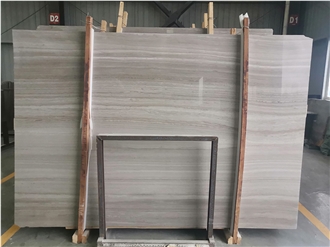 White Wood Vein Marble Slab For Floors Tiles