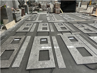 Hermes Grey Marble Vanity Tops