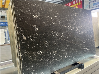 Titanium Black Snow Matrix Granite Slabs