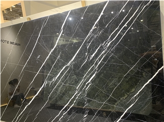 China Marquina Black Marble Slabs