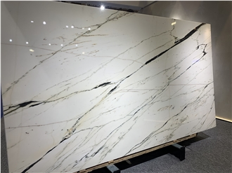 Chinese Calacatta White Marble Slabs