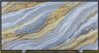 Blue 7008 Impression Lafite PD Printed Quartz Slabs
