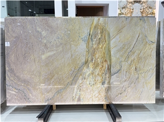 Macaubas Fantasy Quartzite Golden Veins Polished Slabs