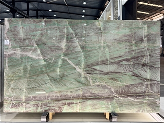 Moldavite Crystal Green Vivid Polished Quartzite Slabs
