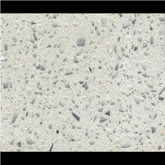 Sparkle White Engineered Quartz Stone Slabs