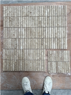 Beige Travertine Mosaic Convex Surface Mosaic Tiles