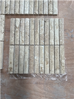 Beige Travertine Mosaic Convex Surface Mosaic Tiles