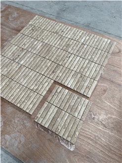 Beige Travertine Mosaic Convex Surface Mosaic Tiles