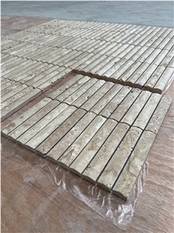 Beige Travertine Mosaic Convex Surface Mosaic Tiles