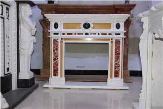 Guangxi White Marble Angel Statue Indoor Fireplace