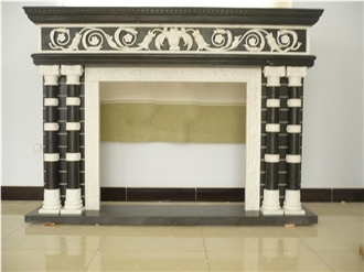 Guangxi White Marble Angel Statue Indoor Fireplace