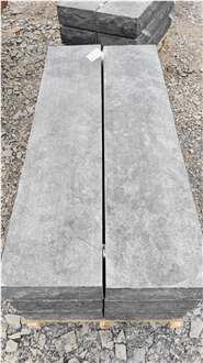 Antique Black Limestone Block Steps