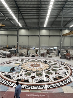 Natural Marble Water Jet Round Medallions Dia15meter Pattern