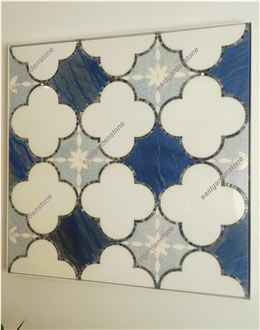 Azul Blue,Blue Celeste,Thassos Marble Mosaic Tiles
