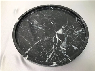 Black White Marble Serving Plates