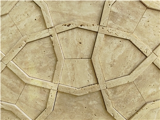 Handcrafted 3D Travertine Mosaic Tiles