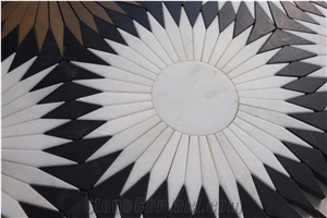 Marble  Mosaic Tiles With Metal