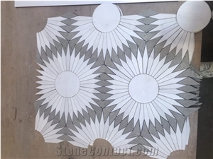 Marble  Mosaic Tiles With Metal