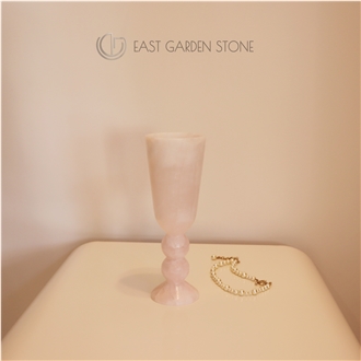 Natural Luxury Pink Onyx Candle Holder