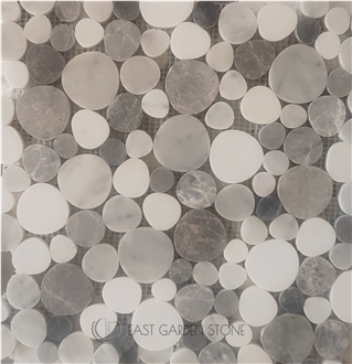 Pebblestone Marble Mosaic Tiles