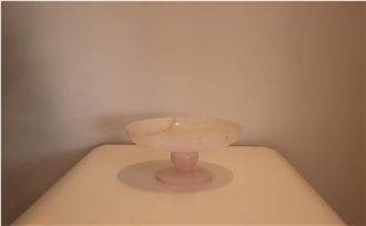 Pink Onyx Decorative Bowl Centerpiece Vase  Jewelry Dishes