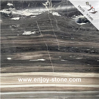 Cyber Brown Grey Wood Grains Marble Polished Slabs