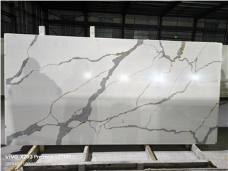 Hot Sale Gold Pattern 1028 Quartz Slabs