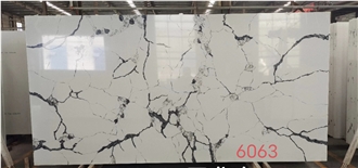Quartz Slab Artificial Stone Slabs Hot Sale Pattern 6063