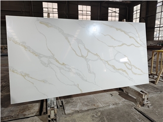 Quartz Slabs Hot Sale Gold Pattern 7312