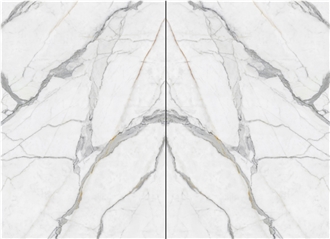 White Calacatta Snow Sintered Stone Slabs