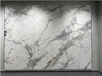 Polished Cold Winter River Snow Marble Slabs