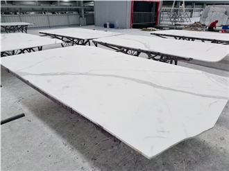 White With Black Vein Artificial Stone Quartz Slabs