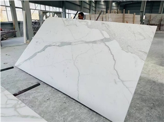 Classic White Italy Calacatta Marble Slabs For Indoor Design