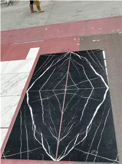 Hot Sale Classic Nero Marquina Marble Floor Tiles