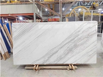 Volakas White Polished Slabs For Modern Living Room