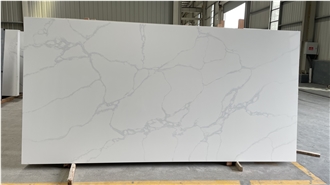 Calacatta White Artificial Stone Big Quartz Slabs