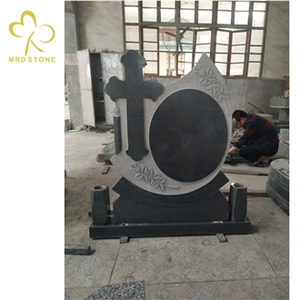 China G654 Polished Granite Gross Headstone