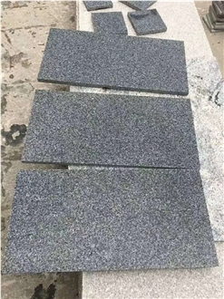 China  HN G654 Dark Grey Flamed Granite Paving Stones