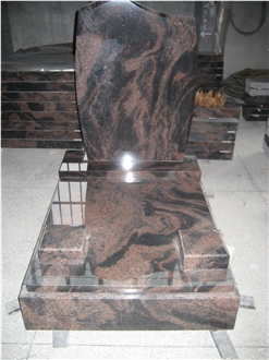 Indian Aurora Granite Red Flame And Black Pattern Monument