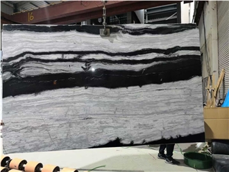 Beautiful Panda White Marble Slabs-Polished