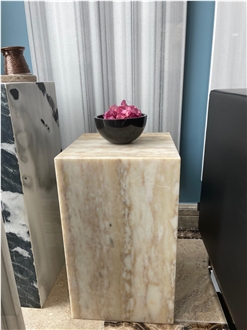 Afyon Honey Marble Cube Coffee Table