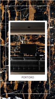 Nero Portoro Marble Slab Tiles