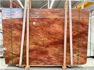 Iran Ruby Red Marble Big Stone Slab Home Decoration Use