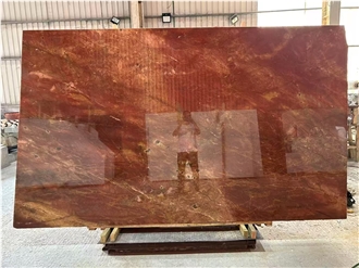 Iran Ruby Red Marble Slabs In China Market