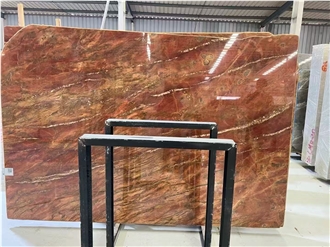 Luxury Ruby Red Marble Walling Floor Slab Tile Design