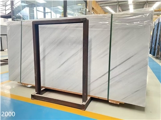 Snowflake Wood Grain Marble Slabs Venato White Stone Tiles