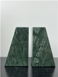 Green Marble Bookends