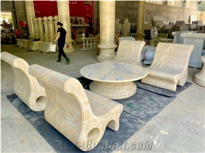 Light Yellow Marble Stone Interior Furnitures From Vietnam