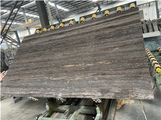Iran Dark Silver Travertine Slabs
