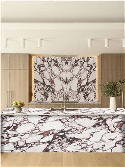 Calacatta Viola Marble Traditional Kitchen Design